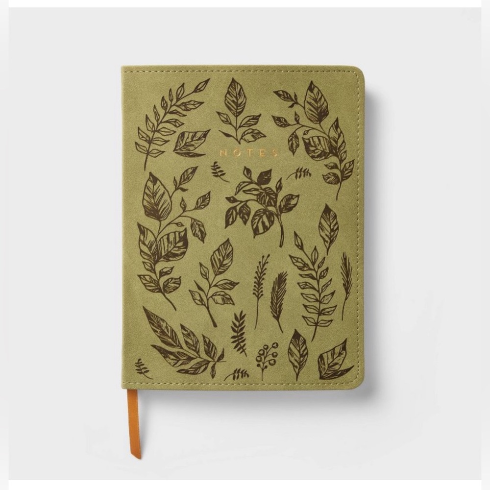 240 Sheet Ruled Journal 5.75"x7.75" Faux Leather Leaves - Threshold™